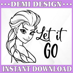 Frozen Elsa Let It Go Disney SVG Clipart Cricut Silhouette Crafting Digital Download