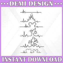 Mickey Mouse heartbeat SVG, Disney Mickey Mouse heartbeat cricut silhouette svg file instant download mickey mouse head