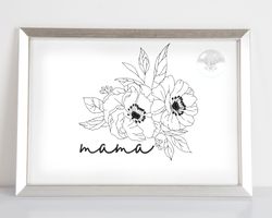Mama Embroidery Design