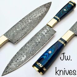 HandForged Knife, Personalized Knife, Damascus knife, Custom Handmade Damascus Steel Chef knife Sharp Steak Chef knives