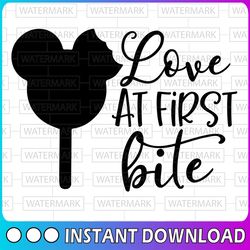 Love at first bite svg, Disney snacks svg, Disney SVG, Mickey mouse svg, Disney quote svg, Disney trip svg, Pun svg, Fun