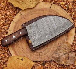 Handmade Damascus Steel Cleaver Steak Knife Traditional Chinese Chef Chopper, Damascus Knife, Camping Knife, Knives