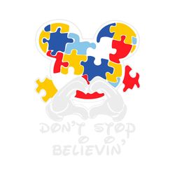 Dont't Stop Believin' SVG Autism Heart Hand Svg Autism Awareness Svg