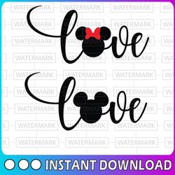 Minnie Love Script SVG, Minnie love Printable Cut File,Disney Love Clipart for Cricut/Silhouette/InkSpace,Minnie Love Sc