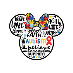 Autism Awareness Mickey SVG PNG Autism Puzzle SVG Cricut For Files