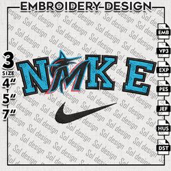 Miami Marlins Embroidery Designs, MLB Embroidery Files, MLB Marlins, Machine Embroidery Pattern, Digital Download