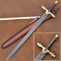 King Arthur Excalibur: A Sharp and Exquisitely Handmade Golden Sword, Perfect as a Gift