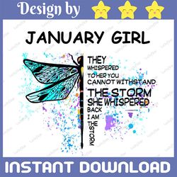 January Girl Hippie - Whisper Words Of Wisdom PNG, Birthday gift, January Birthday/  Sublimation Printing