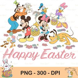 Disney Mickey Mouse And Friends Cute Bunnies Easter Sublimation, Happy Easter Png, Cute Easter Png, Easter Png, Bunny Pn