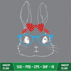 Easter Bunny With Glasses, Bunny With Glasses, Bunny With Glasses Svg, Kid's Easter Design, Cute Easter Svg, Easter Svg,