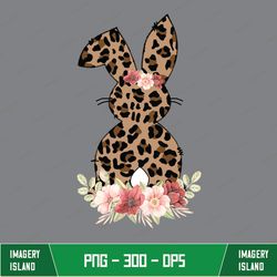 Happy Easter Leopard Png, Bunny Digital Download, Animal Print, Easter Sublimation, Bunny Printable Floral Leopard Print