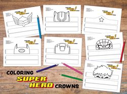 Superhero crowns, superhero masks, hero masks, superhero party, spiderman, batman, hulk, iron man, Thor, black panther