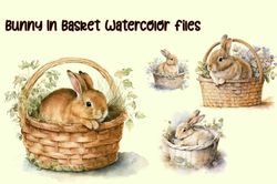 Bunny In Basket Watercolor Files