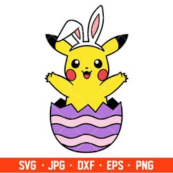 Pikachu Easter Svg, Easter Bunny Svg, Happy Easter Svg, Disney Svg, Cricut, Silhouette Vector Cut File