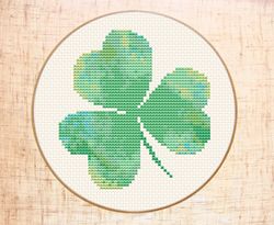 Shamrock cross stitch pattern St Patrick's day cross stitch PDF Clover cross stitch PDF