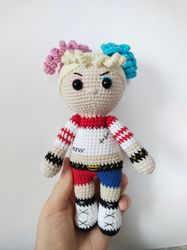 Crochet Toy amigurumi Harley Quinn Doll handmade soft toy baby gift