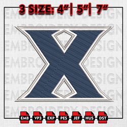 Xavier Musketeers Embroidery files, NCAA D1 teams Embroidery Designs, NCAA Xavier, Machine Embroidery Pattern