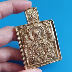 St Nicholas the Wonderworker | brass icon | copy of an ancien icon 19 c. | Orthodox store