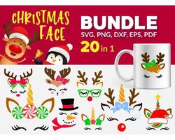 CHRISTMAS FACE SVG BUNDLE - Mega Bundle svg, png, dxf, Files For Print And Cricut
