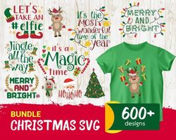 600 CHRISTMAS SVG BUNDLE - Mega Bundle svg, png, dxf, Files For Print And Cricut