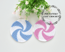 Crochet Coasters Pattern, Coaster car, Beginner crochet tutorial, Small crochet doily pdf, Lace coasters, Small doily