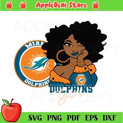 Miami Dolphins Girl Svg, Sport Svg, Miami Dolphins Logo Svg, Football Svg, Girl Svg, NFL Svg