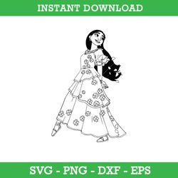 Isabela Madrigal Outline Svg, Isabela Encanto Svg, Encanto Svg, Disney Svg, Png, Dxf Eps, Instant Download
