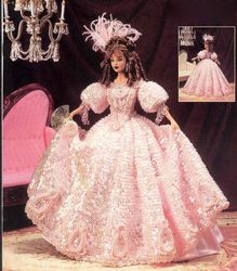 crochet pattern PDF-Victorian Fashion-Jeweled Engagement Gown-doll Barbie gown crochet vintage pattern