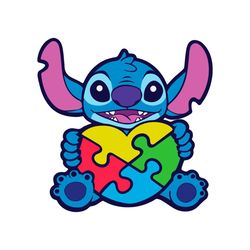 Stitch Hug Autism Heart SVG Autism Awareness SVG Cutting Files