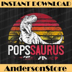Pops Saurus Father's Day Popssaurus T Rex Dinosaur Grandpa Best Dad Daddy Father's Day Happy Father's Day PNG