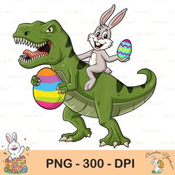 Rabbit Riding T Rex Easter Egg Sublimation, Happy Easter Png, Cute Easter Png, Easter Png, Bunny Png, Easter Clip Art