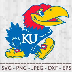 Kansas Jayhawks SVG PNG JPEG  DXF Digital Cut Vector Files for Silhouette Studio Cricut Design
