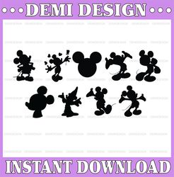 Disney world svg bundle, mickey mouse outline svg bundle, png,dxf,silhouette, mickey mouse clipart, cutting files for