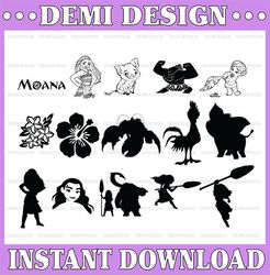 Moana SVG cut files, instant download, printable vector clip arts,Moana svg  print, for cutting machines, Moana bundle
