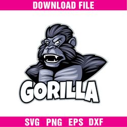 Gorilla Logo, Gorilla, Black Logo, White Logo, Sports Logos, Fashion Brand Png - Digital File Download