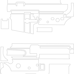 AR 15 Gun Blank Template Engraving Vectors, SVG, Ai