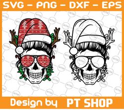 Mom Skull Christmas PNG JPG PDF