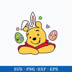 Easter Winnie The Pooh Svg, Baby Pooh Svg, Easter Bunny Svg, Png Dxf Eps Digital File