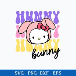 Hunny Bunny Kitty Svg, Hello Kitty Easter Svg, Easter Bunny Svg, Hello Kitty Svg, Png Dxf Eps Digital File
