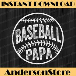 Baseball Papa Best Dad Daddy Father's Day Happy Father's Day PNG Sublimation Coach Father's Day