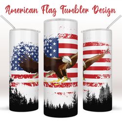 Tumbler with American flag design, Skinny Tumbler 20oz wrap, PNG, instant digital download