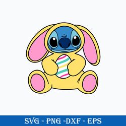 Stitch Easter  Bunny Svg, Stitch Easter Eggs Svg, Stitch Svg, Easter Bunny Svg, Disney Png Dxf Eps Digital File