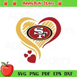San Francisco 49ers Heart Football NFL Team Svg, Sport Svg, Heart Svg