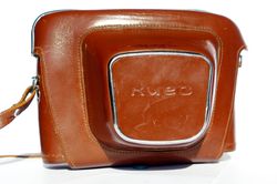 Genuine hard case camera bag for Kiev-5 with strap leather USSR 1/4"