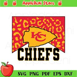 Kansas City Chiefs Team Leopard Pattern Svg, Sport Svg, NFL Logo Teams Svg