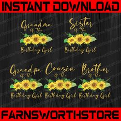 Personalized Birthday Girl Png, Sunflower Family Png, Sunflower birthday Family Matching Shirts, Sunflower Kids Png,
