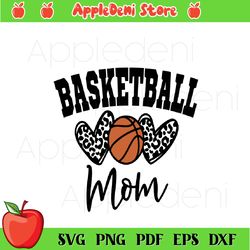 Basketball Mom Svg, Leopard Heart Svg, Leopard Print Svg, Sports Svg, Basketball Mom svg, Love Basketball Iron On Png, C