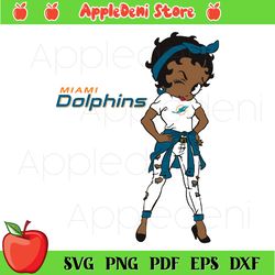 Miami Dolphins Betty Boop Girl Svg, Sport Svg, Dolphins Girl Svg, NFL Svg, American football team