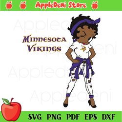 Minnesota Vikings Betty Boop Girl Svg, Sport Svg, Lions Girl Svg, NFL Svg, American football team