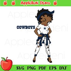 Dallas Cowboys Betty Boop Girl Svg, Sport Svg, Cowboys Girl Svg, American football team, Football Svg